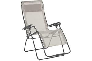 Lafuma Futura XL Zero Gravity Patio Recliner (Seigle Grey Batyline Canvas) Extra Large Outdoor Folding Lounge Chair
