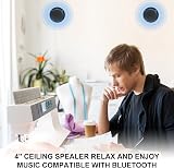 Herdio 160W 4 Inch Ceiling Bluetooth Speaker Kit Water Resistant Black view 5