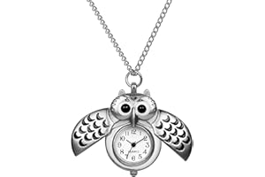 AVANER Pocket Watch Unique Vintage Owl Pocket Watches Retro Bronze Pendant Necklace Chain Gift for Girls Boys Kids