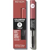 Revlon ColorStay Overtime Lipcolor, 350 Bare Maximum, 0.07 fl oz | Dual-ended liquid lipstick with clear lip gloss. Moisturizing ingredients. Won't smudge, bleed or feather.