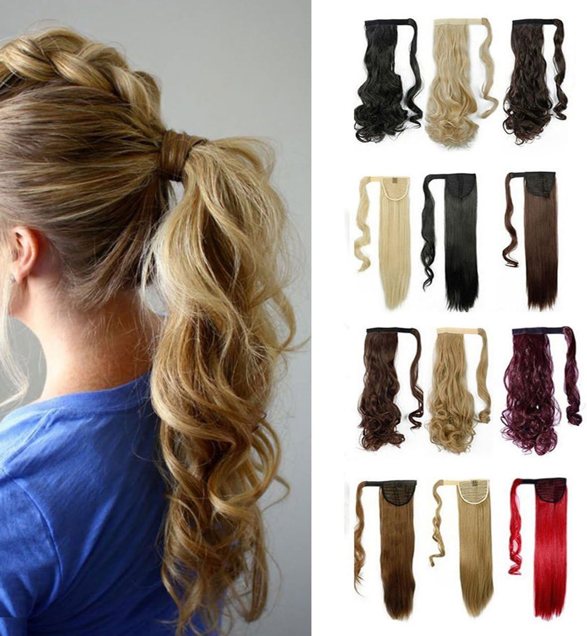 Snoilite Wrap Around Ponytail Clip in Hair Extensions One Piece Magic