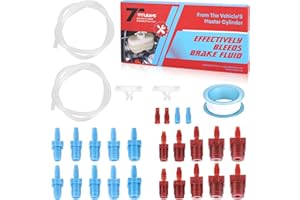 TNTLEAYS Master Cylinder Bleeder Kit Replacement for 14151, Brake Bleeding Kit, Imperial and Metric Connection Fittings, 22" Hose x2, Clamp x2, with PTFE Tape, Coolant Bleeder Tools Kit (Old for -14151)