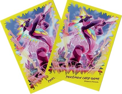 Amazon Com 65 Naganadel Sleeves Deck Protectors For Pokemon Cards From Dragon Majesty Elite Trainer Box Toys Games