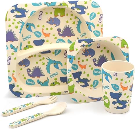 Children's 5 Piece Bamboo Dinner Set 