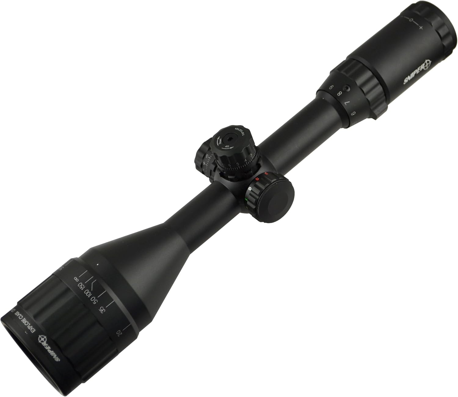 Sniper scope 39x50, with Front AO, rings, QTA W/E, side wheel RGB ILL