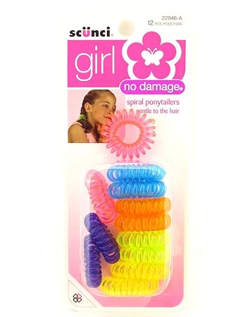 Scunci Girl No Damage Spiral Ponytailers 12 Pcs By Scunci