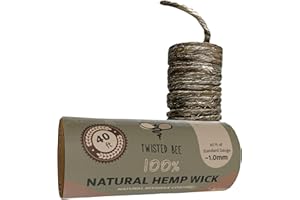 Twisted Bee 100% Natural Hemp Wick with Natural Beeswax Coating (40ft Standard Self Dispensing)