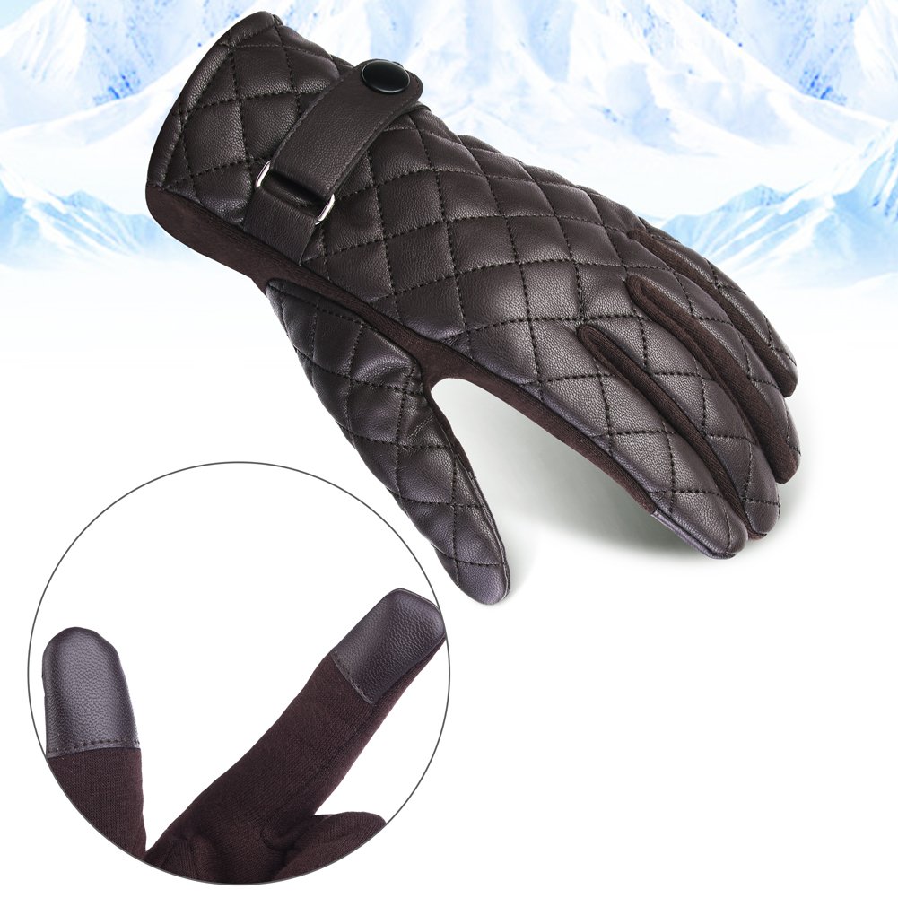 Vbiger Handy handschuhe Smartphone Touch Handschuhe für Herren, - Brun 1, Einheitsgröße