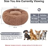 Nepfaivy Calming Donut Bed for Dogs Cats 27.5 in XL Coffee Non-Slip Washable view 3