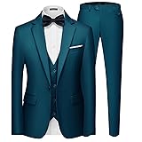MAGE MALE Men's 3 Pieces Suit Elegant Solid One