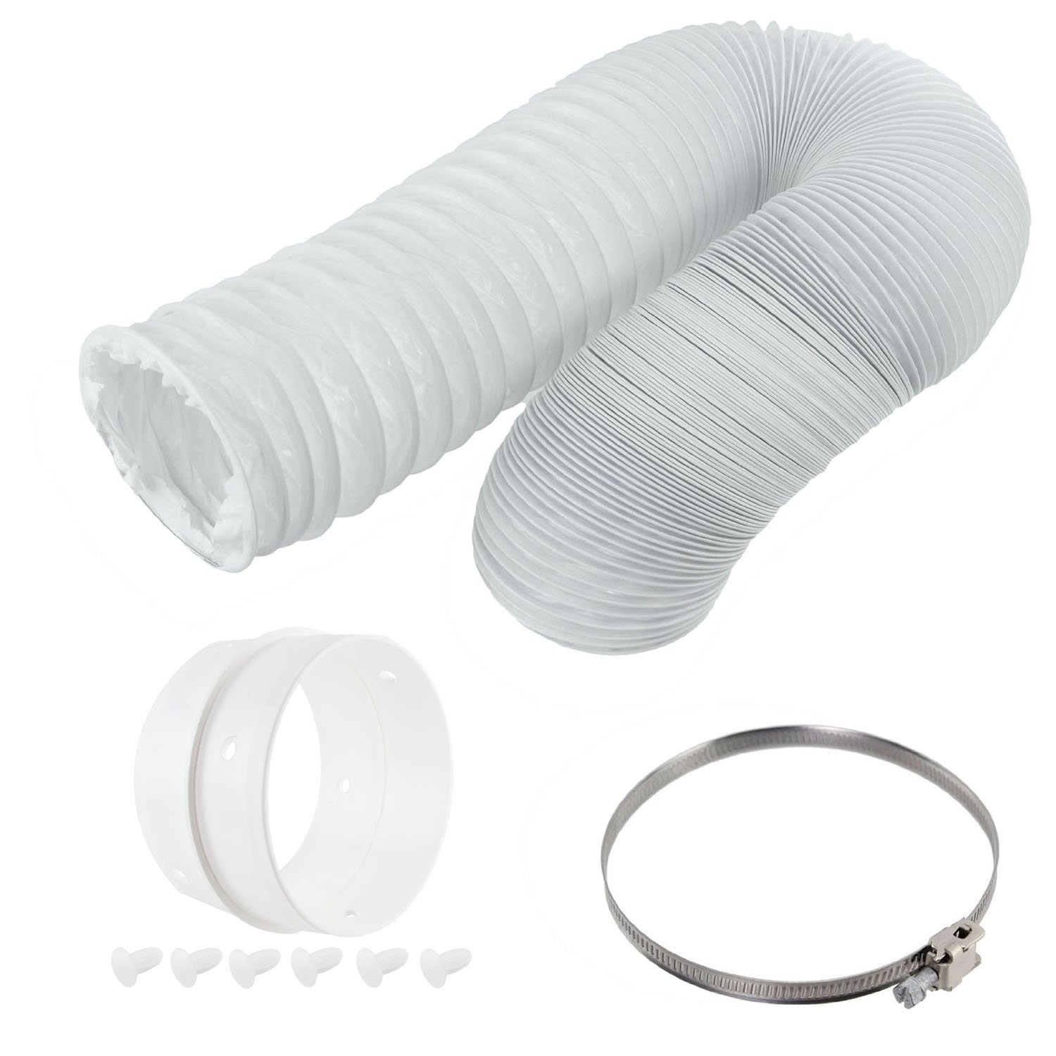 SPARES2GO Vent Hose & Extension Ring Kit Compatible with White Knight Vented Tumble Dryer (4" / 100mm Diameter)