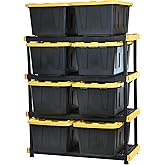CX Black & Yellow, 5-Tier Heavy Duty Plastic Storage Shelves that Support up to 200lbs/shelf, Organization and Storage, Weath