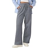 SimpleFun Wide Leg Sweatpants Women Baggy Fleece Pants Drawstring Workout Sweat Pants with Pockets Fall Winter Clothing