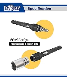 LABEAR - 1/2"x72L, 2-in-1 Impact Bit and Socket
