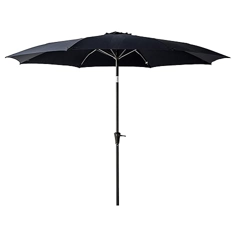 C Hopetree 11 Ft Outdoor Patio Market Umbrella With Tilt Black Amazon In Garden Outdoors
