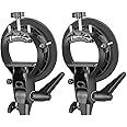 Neewer® 2 Pieces S-Type Bracket Holder with Bowens Mount for Speedlite Flash Snoot Softbox Beauty Dish Reflector Umbrella