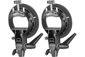 NEEWER 2 Pack S Type Bracket Holder with Bowens Mount for Square Head Flash Speedlite Compatible with Godox AD200Pro NEEWER Z
