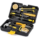 QNOX Basic Home Tool Set Household Tool kit for General Repair 8 Pcs | Includes Claw Hammer, Pliers ,Tape Measure, Phillips &amp; Flathead Screwdriver, Electric Pen, Utility Knife, Insulating Tape