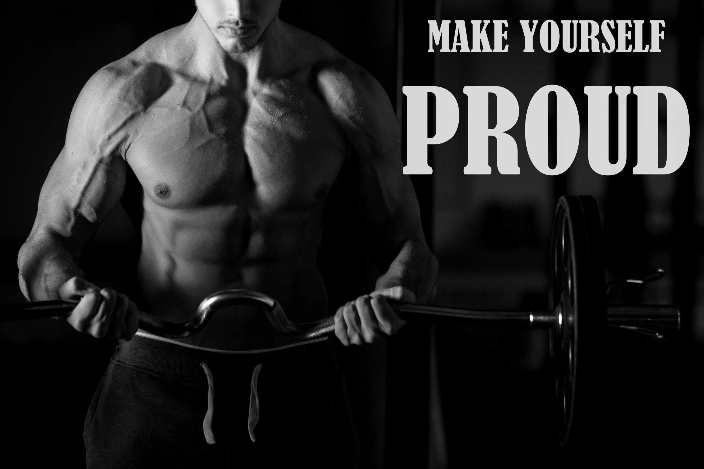 EzPosterPrints - Bodybuilding Men Girl Fitness Workout Quotes Motivational Inspirational Muscle Gym Posters - Wall Art Print for Home Office Gym - MOTIVATION-QUOTE-13-36X24 inches