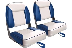 XGEAR Deluxe Low/High Back Boat Seat, Fold-Down Fishing Boat Seat
