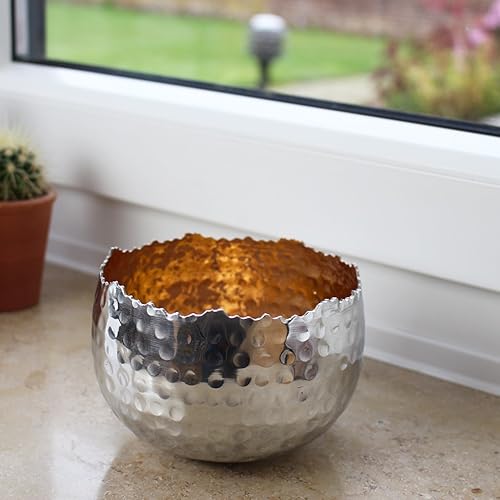 Teelichthalter Teelichtschale Silbergold M Windlicht