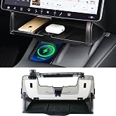 Heryvii Hidden Under Screen Storage for Tesla Model Y Model 3 2026-2016 | One-tap Open, Smooth Damping, Under Screen Organizer Tray for Model Y Juniper, 3 Highland (Fit Standard, Premium, Performance