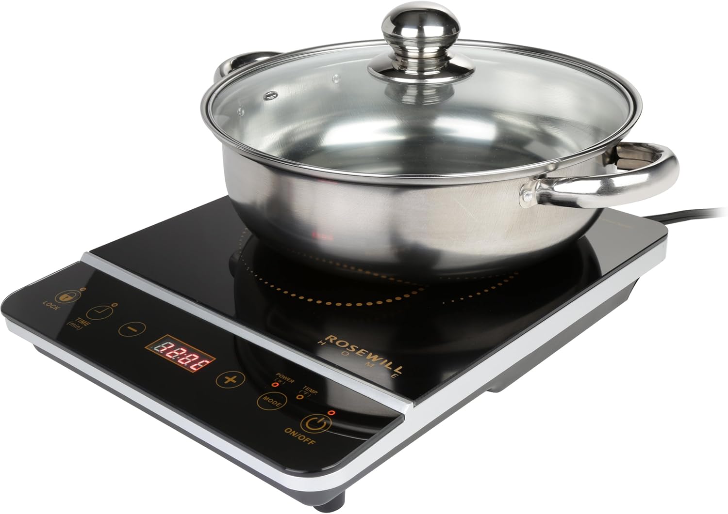 Rosewill 1800 Watt Induction Cooker Cooktop , Included 10" 3.5 Qt 188