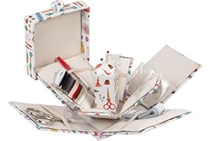 Hobby Gift Filled Sewing Kit - Victorian Style Square - 10.5 x 10.5 x 12.5cm - Haby Notions