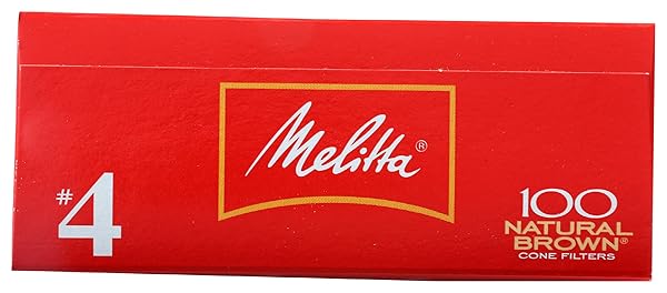 MELITTA #4 CONE COFFEE FILTERS, UNBLEACHED NATURAL BROWN, 100 TOTAL FILTERS COUNT