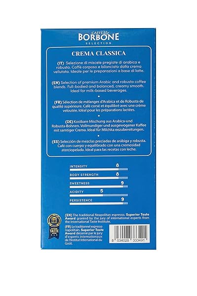 CAFFÈ BORBONE GROUND COFFEE – 8.8 OZ FRESHLY ROASTED MISCELA NOBILE (BLU) BLEND FOR ESPRESSO MACHINES INTENSITY 8.5/10, STRONG AND SWEET MADE IN ITALY