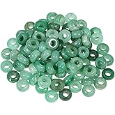SUNYIK Green Aventurine Large Hole (6mm) Rondelle Loose Charms European Bead fits Bracelet,Jewelry Makings Pack of 20