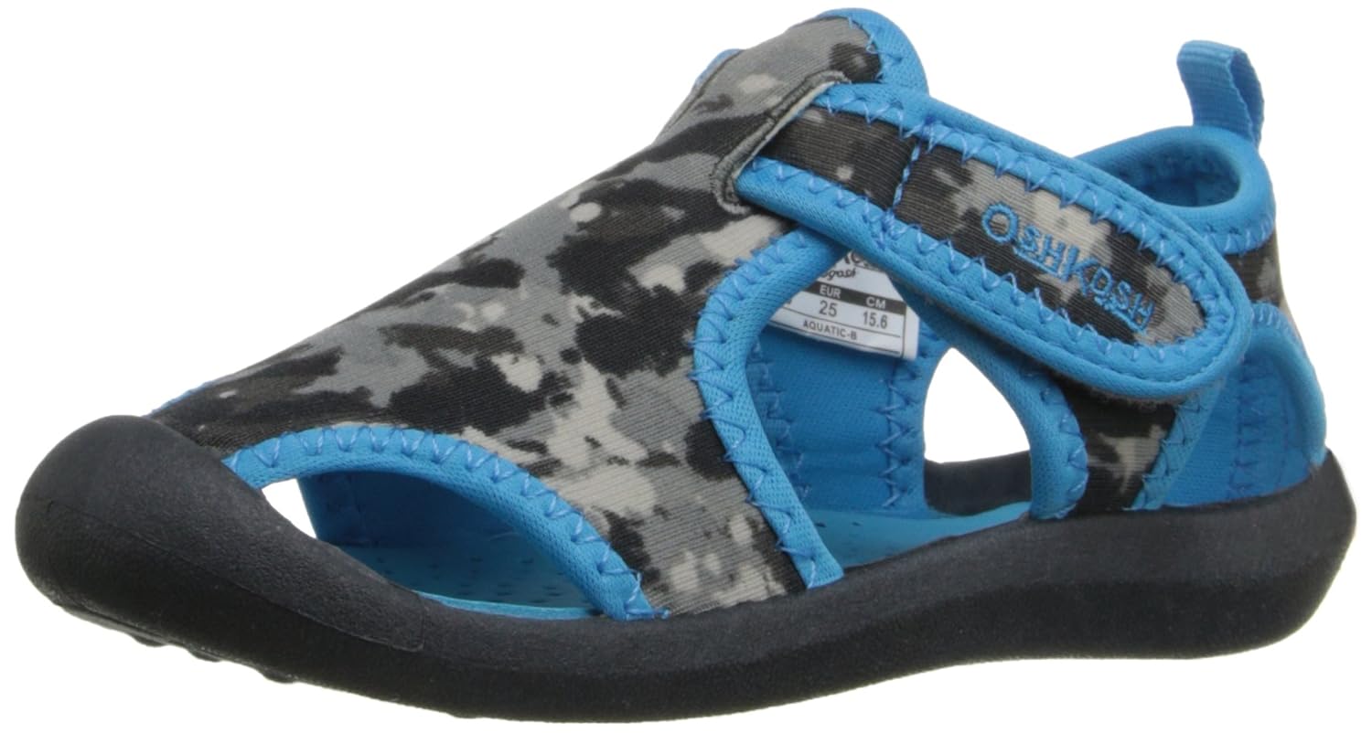 OshKosh B'Gosh Aquatic Water Shoe (Toddler/Little Kid), Grey/Blue, 7 M