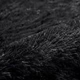 AMEHA Small Shaggy Rug 50x80 cm Black Soft Non Slip Bedroom Accent Carpet view 2