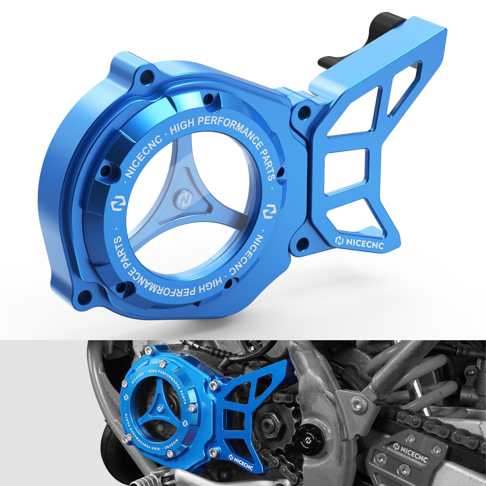 Photo 1 of NICECNC Motorcycle Chain Guard Motor Cap Aluminum Compatible with Yamaha YZ65 2018-2023 YZ80 1993-2001 YZ85 2002-2023,CNC Machined