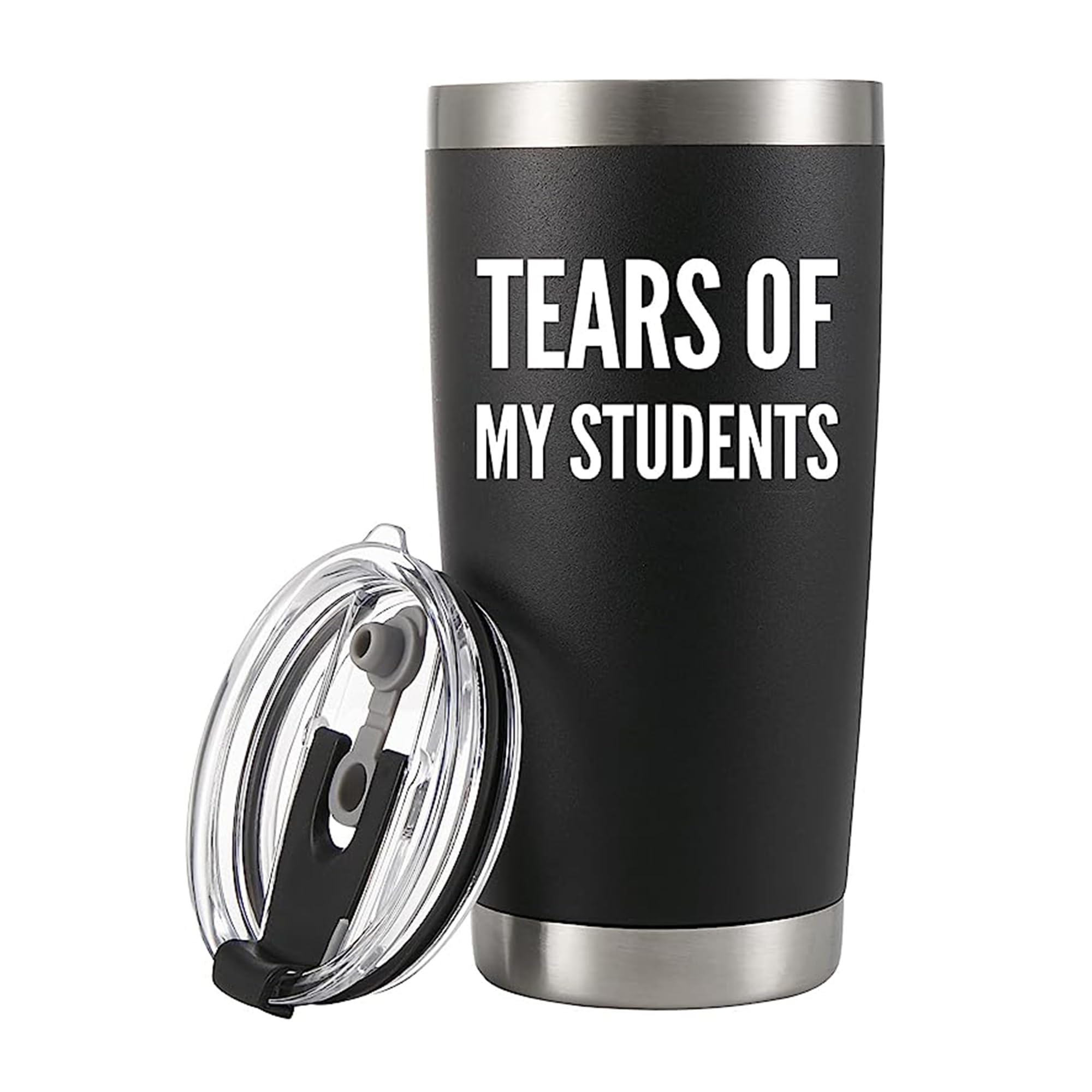 Panvola 'Tears of My Students ' Vacuum Insulated Tumbler Teacher Gifts from Student Funny College Professor Graduation Appreciation Drinkware Travel Mug (20 oz, Black)
