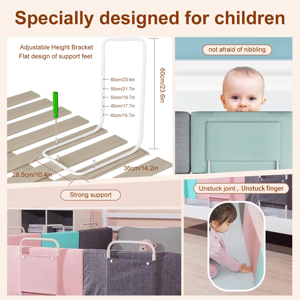 Adjustable Bed Rails and Safety Bumpers for Elderly, Adults, and Toddlers – Secure Bed Guard for King, Queen, Twin, and Full Sizes – Bedside Assist, Grab Bars, and Barrier Support for Kids and Seniors