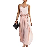 ECOWISH Womens Jumpsuit Spaghetti Strap Wide Leg Split Jumpsuits Long Overalls Summer Beach Loose Fit Rompers…