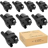Round Ignition Coil Pack Compatible with V8 4.8 5.3 6.0 Chevy Silverado Tahoe Trailblazer Avalanche Express Cadillac Escalade GMC Sierra Yukon 2007 2008 2009 2010 2011 2012 2013 2014 2015 2016 2017