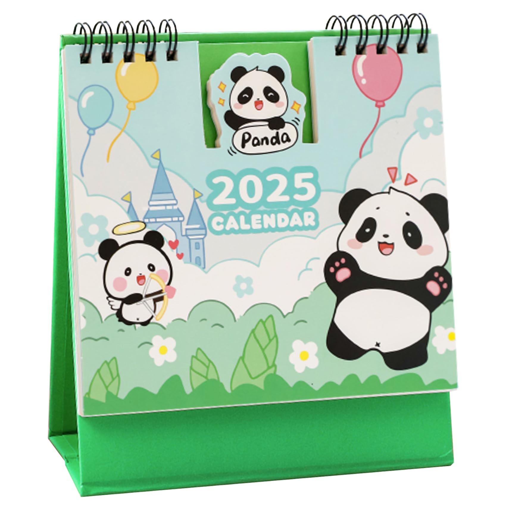 Photo 1 of 2025 Mini Desk Calendar Office Home Decor Cute Cartoon Calendar 6.3" x 6" - Panda (Oct. 2024 to Dec. 2025)