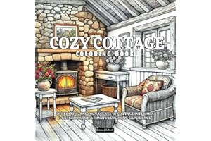 Cozy Cottage Coloring Book: 50 Relaxing And Cozy Scenes Of Cottage Interiors & Exteriors For A Mindful Coloring Experience