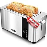 Mueller UltraToast Full Stainless Steel Toaster 4 Slice, Long Extra-Wide Slots with Removable Tray, Cancel/Defrost/Reheat Fun