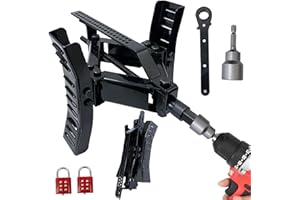 RVPNR Wheel Chock Stabilizer with Rotatable Sides for RV Travel Trailer Tires, for Locking Tandem Wheels When Parked on Uneven Surfaces (2 Packs) with Ratchet and Password Locks，Black