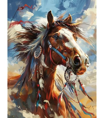 YSCOLOR Diamond Painting 5D Pittura Diamante Art American Native Indian Man And Horse Round Beads Kit Wall Decoration 30x40cm YSCOLOR Diamond Painting 5D Pittura Diamante Art American Native Indian Man And Horse Round Beads Kit Wall Decoration 30x40cm