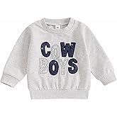 GINEVSAL Toddler Boy Girl Clothes Baby Football Sweatshirt Bow/Football Letter Embroidered Long Sleeve Pullover Shirt Top