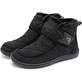 Spesoul Winter Boots for Women Waterproof Snow Boots Fuzzy Zero Drop Winter Shoes Slip On Ankle Booties for Outdoor Walking