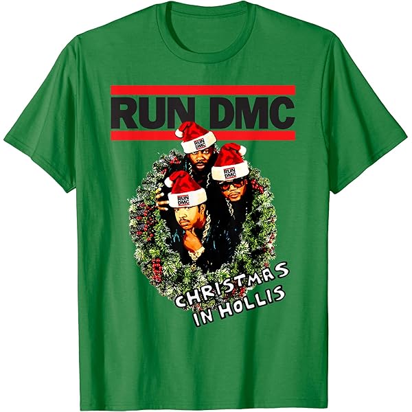 Amazon.com: Run DMC Christmas In Hollis Black T-Shirt : Clothing
