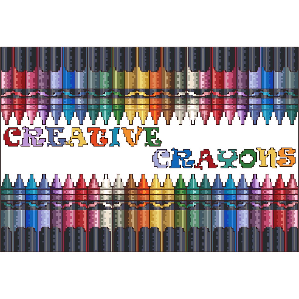 Vickery Collection Creative Crayons Counted Cross Stitch Kit