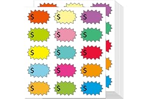 LEEZEAD 360Pcs Yard Sale Price Stickers, Multi-Use Garage Sale Stickers with Space to Write Pricing Removable Adhesive Rummage Sale Stickers for Flea Markets Retail Yard Sales Estate Sales