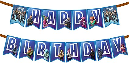 Amazon Com Gaming Happy Birthday Party Banner With Blue