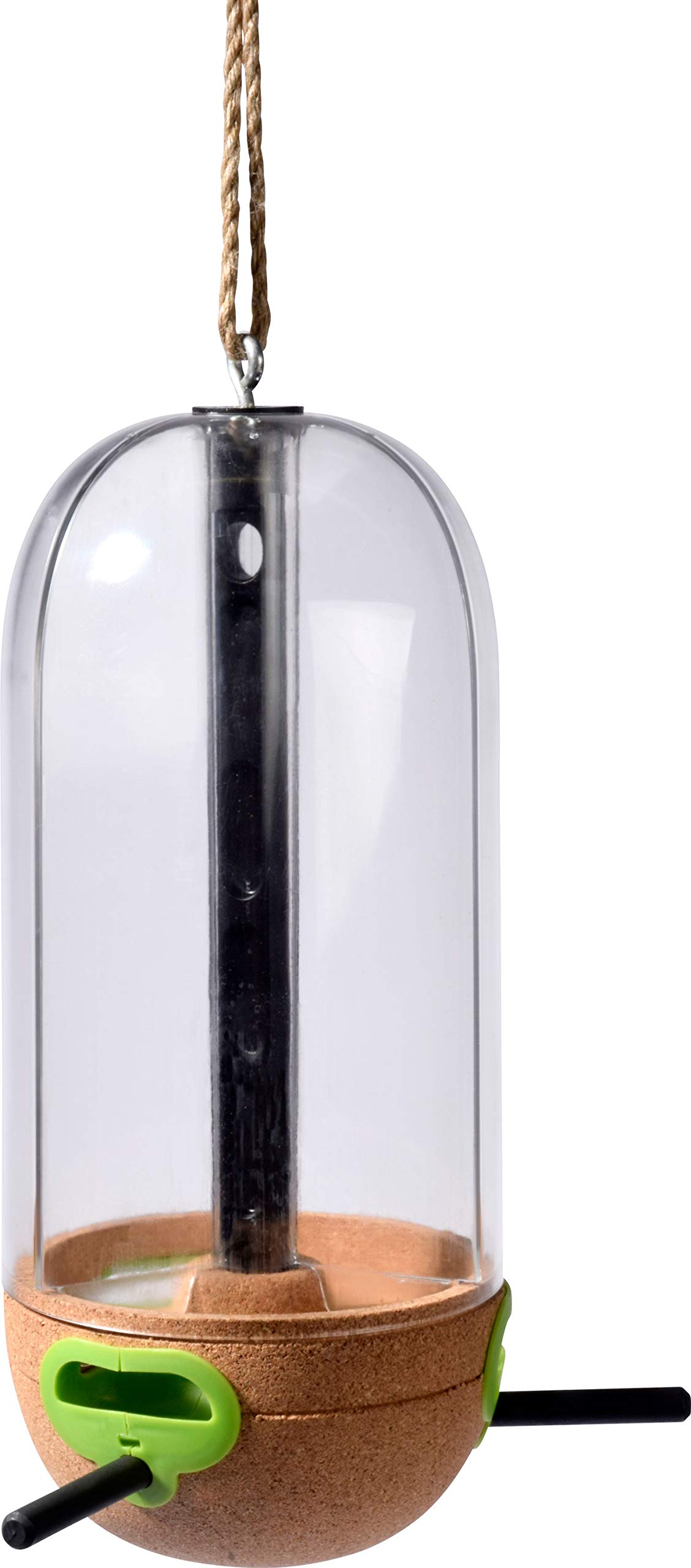 dobar 10095e Pickbar Feeder with 3 Compartments for Standing and Hanging 11 x 11 x 26 cm Cork Transparent